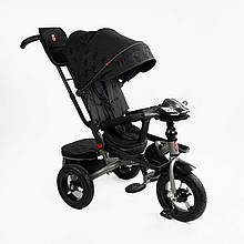 Велосипед триколісний з батьківською ручкою Best Trike 6088 F — 695-12 Сірий, з поворотним сидінням, надувні