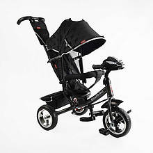 Велосипед дитячий триколісний із батьківською ручкою Best Trike 62-403 Чорний, колеса ПЕНА, фара, USB,