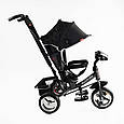 Велосипед дитячий триколісний із батьківською ручкою Best Trike 62-403 Чорний, колеса ПЕНА, фара, USB,, фото 2