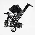 Велосипед дитячий триколісний із батьківською ручкою Best Trike 62-403 Чорний, колеса ПЕНА, фара, USB,, фото 3