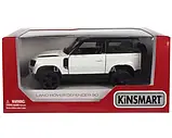 Автомобиль Kinsmart 1:36 Land Rover Defender 90 KT5428W білий, фото 3