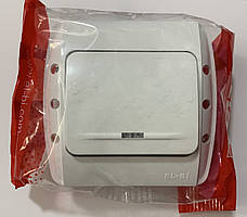 Вимикач 1-й з підсвічуванням EL-BI ZIRVE Білий 0360