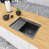 Кухонна мийка Nett NB-6045(L) чорна нержавіюча 3.0/1.0, фото 3