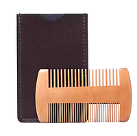 Кишеньковий дерев'яний гребінець для бороди, вусів та волосся з чохлом, чоловічий гребінь Sandalwood U-Man111