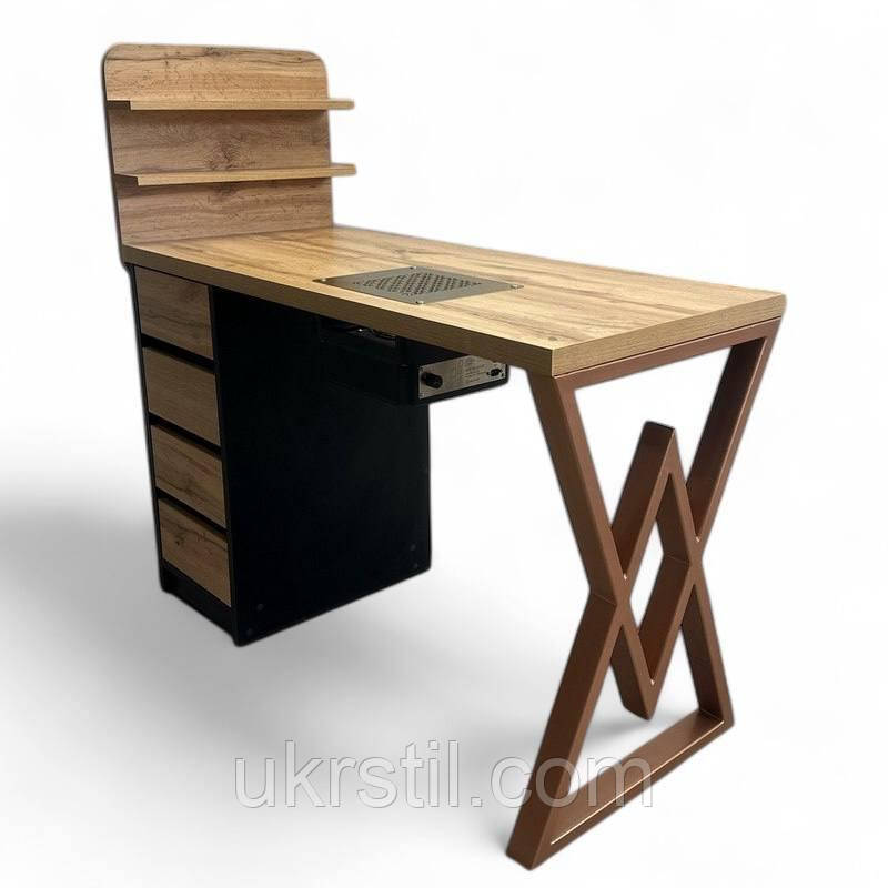 Манікюрний стіл Mark SM-100 plus з надбудовою Bronza, фото 1