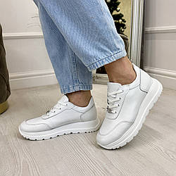 Кросівки жіночі на шнурівці. Колір білий. 36-41 розміри