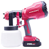 Аккумуляторный краскопульт Worcraft CSG-S20LiA с АКБ (4А) и ЗУ, краскораспылитель 20В
