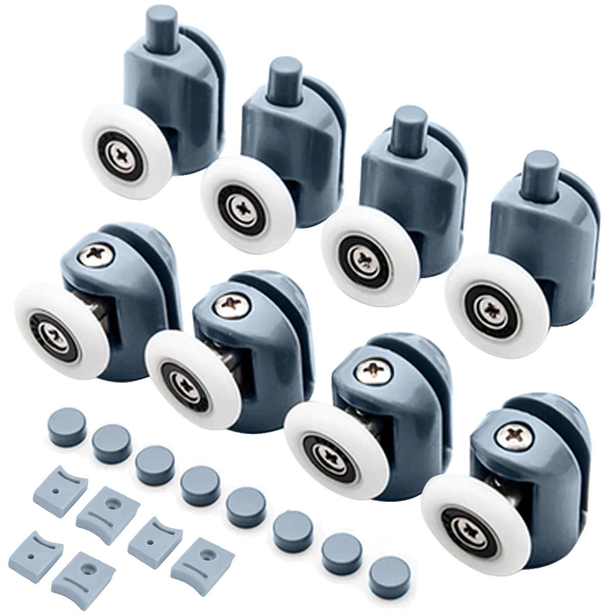 Комплект роликів для душової кабіни 24 мм RUHHY 3305 (8 шт., водонепроникні, універсальні), фото 1