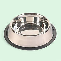 Миска для собаки з нержавіючої сталі, з гумовим обідком, 22x6см