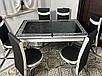 Обідній комплект, кухонний стіл і 6 стільців, чорний без малюнку, ніжки хром Туреччина, фото 2