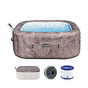 Надувний джакузі Bestway 6001K LAY-Z-SPA Rome AirJet з програмним керуванням, на 6 осіб, 180 x 180 x 71 см, під мармур (коричневий