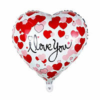 Фольгована кулька серце "I Love You" , 45 см. (Китай)