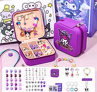 Набір для творчості та створення браслетів в подарунковій скринці,дитяча біжутерія
