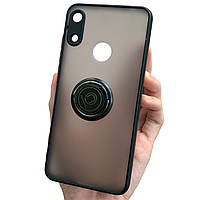 Чохол для Honor 8A чорний матовий чохол з кільцем