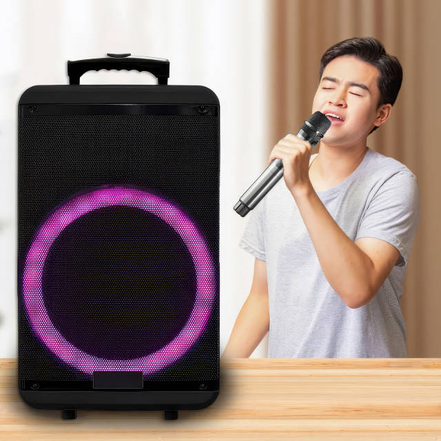 Колонка-валіза переносна на колесах з 2 мікрофонами та пультом ZXX