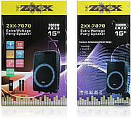 Колонка-валіза переносна на колесах з 2 мікрофонами та пультом ZXX-7878 60Вт, фото 8