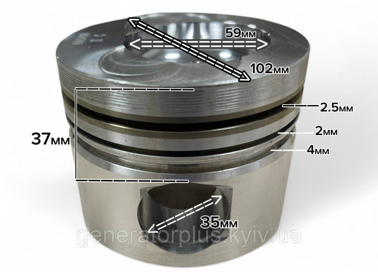 Поршень 102 мм на двигун YN4102QB (4102QBZ), фото 1