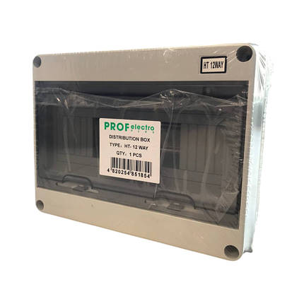 Розподільчий щит Profgroup Бокс зовнішнього монтажу на 12 модулів герметичний IP65 HT12, фото 1
