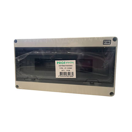 Розподільчий щит Profgroup Бокс зовнішнього монтажу на 18 модулів герметичний IP65 HT18, фото 1