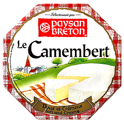 Сир камамбер Пейзон Бретон Paysan Breton camembert 125g 48шт/ящ (Код: 00-00016995)