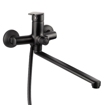 Змішувач S37 d35мм для ванної гусак прямий 350мм дивертор вбудований картрідж (B) Aquatica