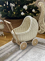 Плетена коляско для ляльок. ЕКО-виріб. Арт: 2061
