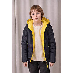 Двостороння куртка для хлопчика «Оскар» чорний/жовтий