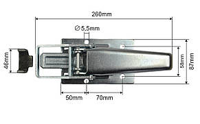 Замок борту причепа 260x80мм (цинк)