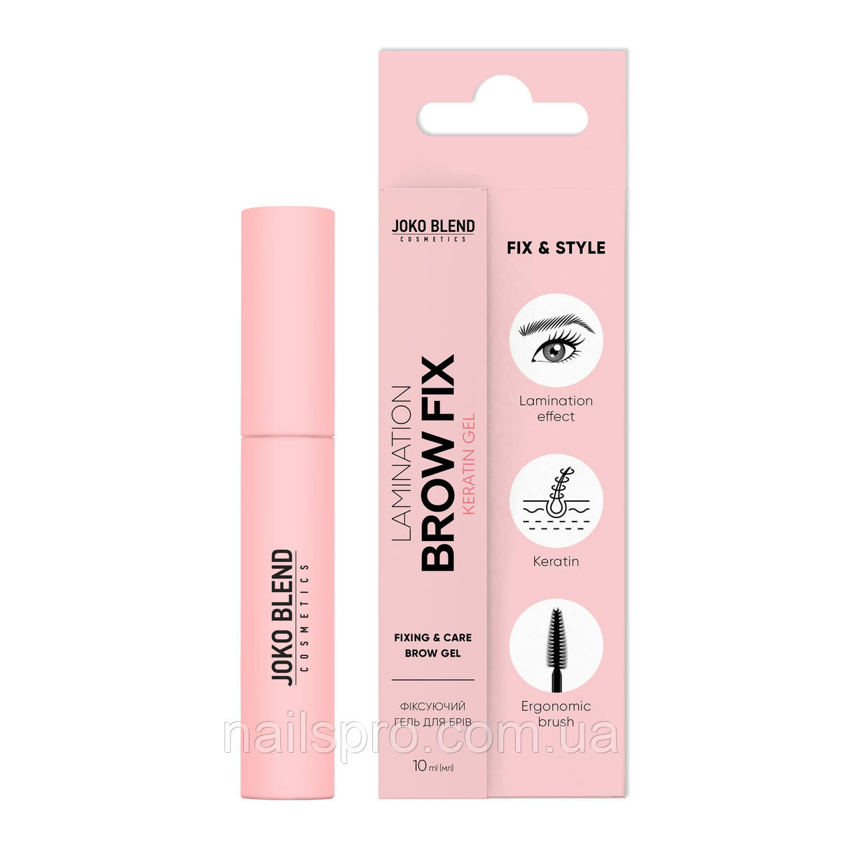 Фіксуючий гель для брів Joko Blend Lamination Brow Fix Keratin Gel, 10 мл