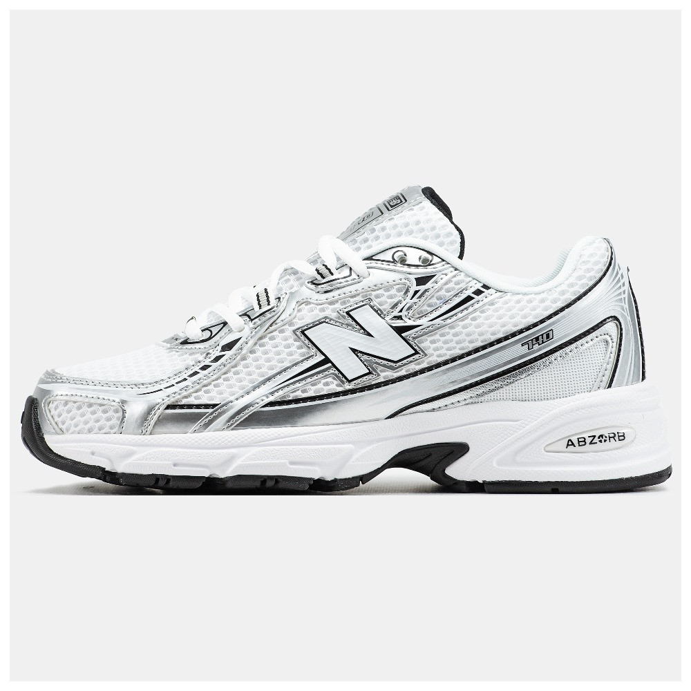 Чоловічі / жіночі кросівки New Balance 740v2 White Silver Black, сіро-білі кросівки нью беланс 740 в2 ню беленс NB 740 нб