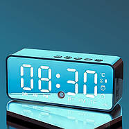 Міні колонка Bluetooth з годинником та будильником Kimiso K12 3 Вт Чорна, фото 2