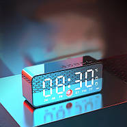 Міні колонка Bluetooth з годинником та будильником Kimiso K12 3 Вт Чорна, фото 4