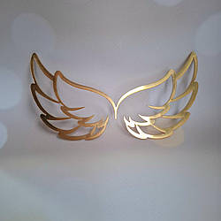 Топер, декор для кондитерських виробів торцевий дзеркальний Крила