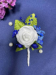 Весільна бутоньєрка для нареченого, свідків та гостей синя. Бутоньєрка на весілля.