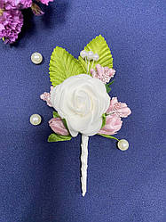 Весільна бутоньєрка для нареченого, свідків та гостей пудра. Бутоньєрка на весілля.