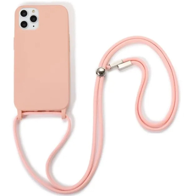 Силіконовий чохол для iPhone 11 Pro Max - Rope Strap Color case, Pink