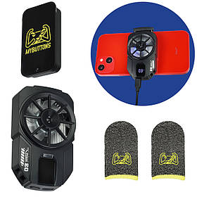 Комплект кулер 4в1 з Пельтьє для охолодження смартфона MEMO DL-A3 чорний + напальчники + коробка кейс