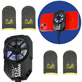 Комплект ігровий 5в1: кулер із Пельтьє для охолодження смартфона MEMO DL-A2 + 4 напальчники