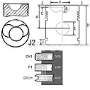 Поршень з кільцями 107.9мм двигуна Valmet 620DS 620DSR 620DSRAE 620DSRE 634DS 634DSRE 66CTA-2V 66CT 620DWE, фото 3