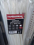 Стяжка кабельна нейлонова універсальна хомут білого кольору 4,0х300мм для фіксації кабелів кріплення до несучих поверхонь уп100шт, фото 5