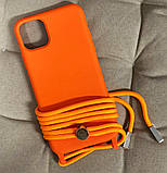 Силіконовий чохол для iPhone 11 Pro Max - Rope Strap Color case, Orange, фото 3