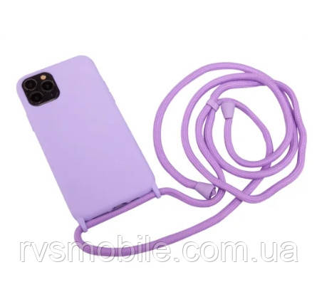 Силіконовий чохол для iPhone 11 Pro Max - Rope Strap Color case, Lilac