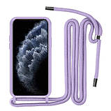 Силіконовий чохол для iPhone 11 Pro Max - Rope Strap Color case, Lilac, фото 3
