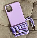 Силіконовий чохол для iPhone 11 Pro Max - Rope Strap Color case, Lilac, фото 4
