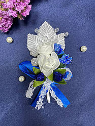 Весільна бутоньєрка для нареченого, свідків та гостей синя. Бутоньєрка на весілля.