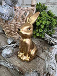 Великодній кролик для прикраси, золото h 13 см, фото 4