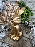 Великодній кролик для прикраси, золото h 13 см, фото 5