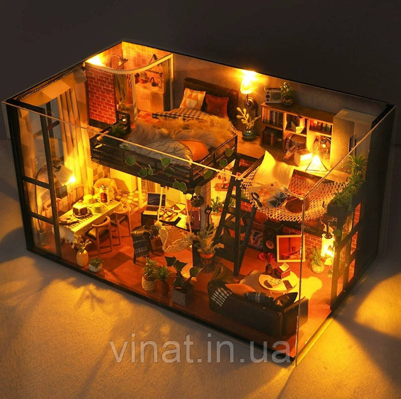 Румбокс Будиночок Літературна утопія DIY House Literary Utopia Інтер'єрний конструктор TD-43 + купол