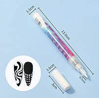 Водостійкий 3D фломастер (ручка) для малювання на нігтях та створення нейл-арту Чорний