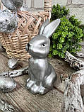 Великодній кролик для прикраси, срібло h 13 см, фото 6